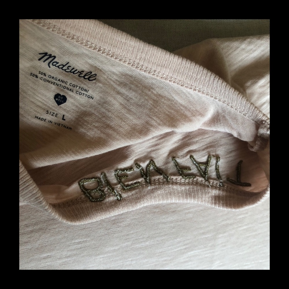 Madewell Bien Fait Embroidered Cotton Whisper Tee - Picture 6 of 7